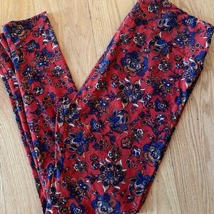 LuLaRoe TC Burnt Orange Paisley Leggings